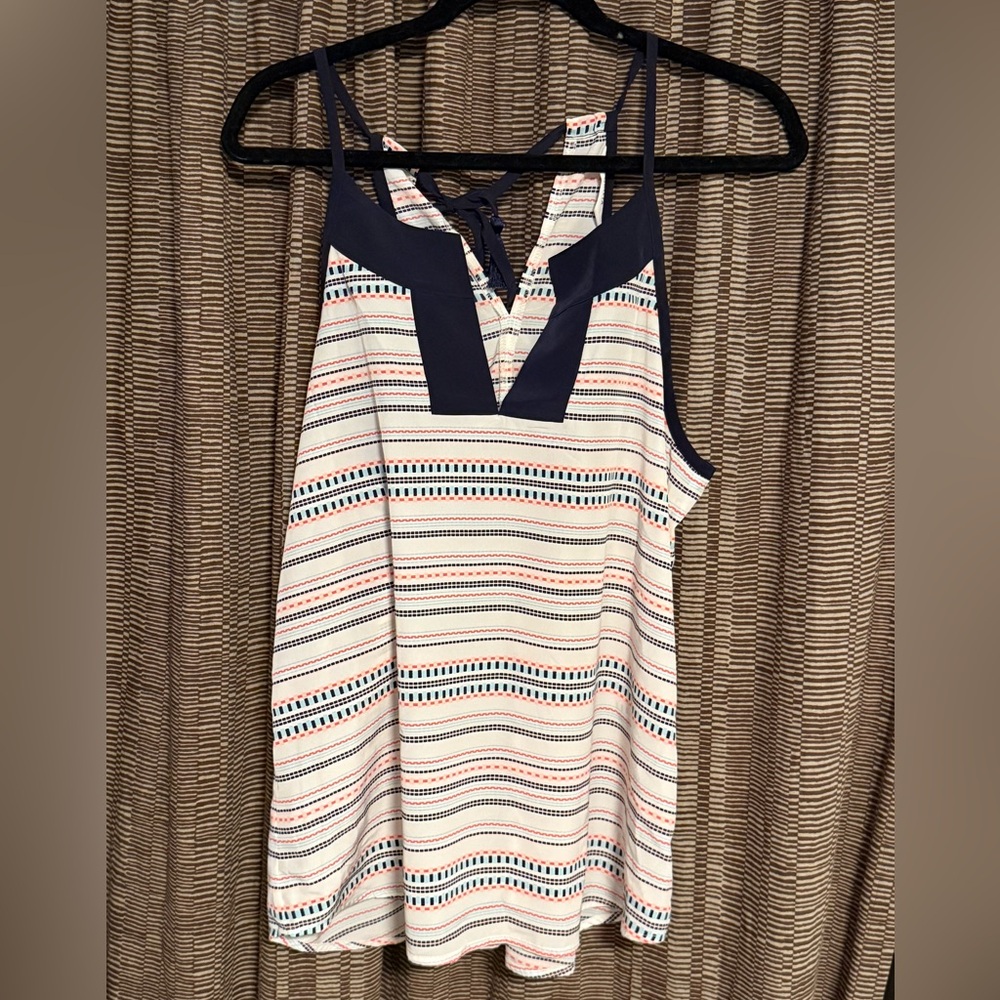 Athleta Multicolor Striped Sleeveless Top, Size Medium, lightweight, quick dry